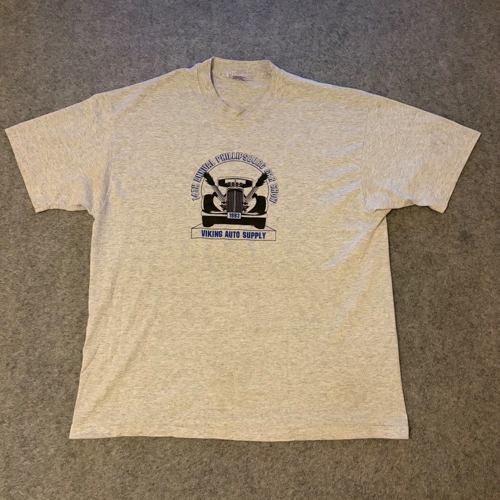 Vintage 90s Viking Car Show T Shirt Adult XL Luxury Casual Retro Throwback 1993